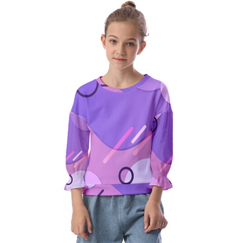 Colorful-abstract-wallpaper-theme Kids  Cuff Sleeve Top by Salman4z