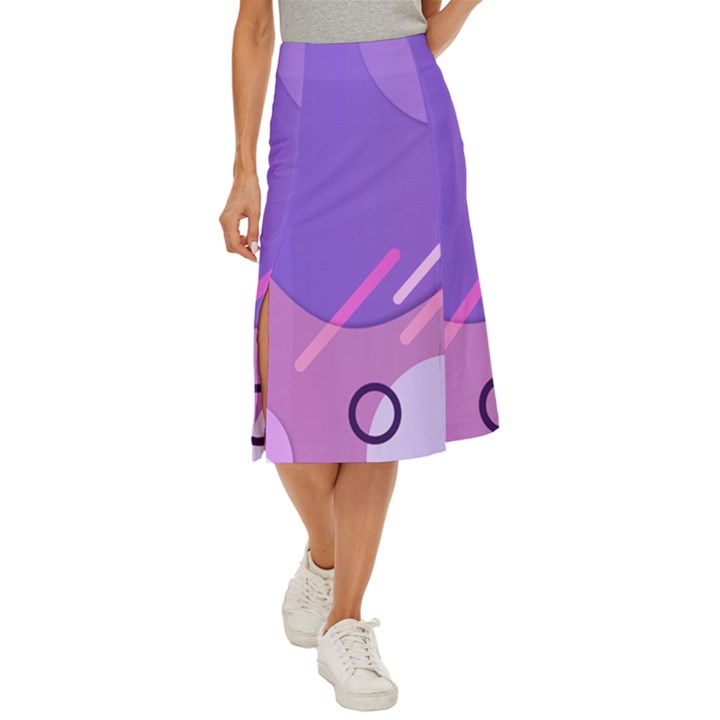 Colorful-abstract-wallpaper-theme Midi Panel Skirt