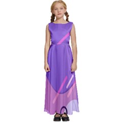 Colorful-abstract-wallpaper-theme Kids  Satin Sleeveless Maxi Dress by Salman4z