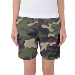 Texture-military-camouflage-repeats-seamless-army-green-hunting Women s Basketball Shorts