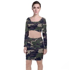 Texture-military-camouflage-repeats-seamless-army-green-hunting Top And Skirt Sets by Salman4z