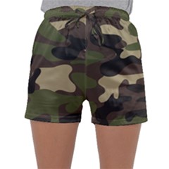 Texture-military-camouflage-repeats-seamless-army-green-hunting Sleepwear Shorts by Salman4z