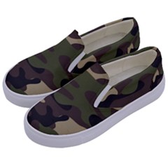 Texture-military-camouflage-repeats-seamless-army-green-hunting Kids  Canvas Slip Ons by Salman4z