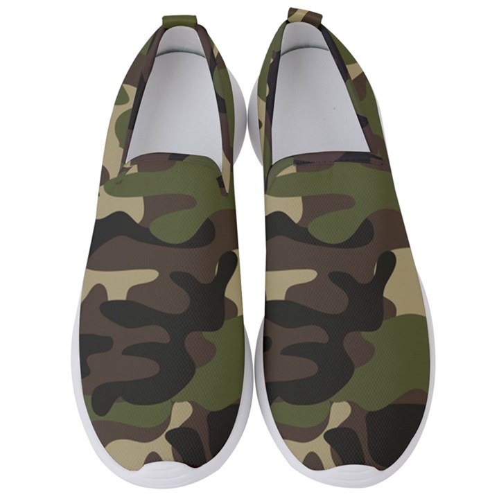 Texture-military-camouflage-repeats-seamless-army-green-hunting Men s Slip On Sneakers