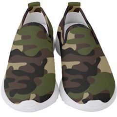 Texture-military-camouflage-repeats-seamless-army-green-hunting Kids  Slip On Sneakers by Salman4z