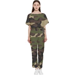 Texture-military-camouflage-repeats-seamless-army-green-hunting Batwing Lightweight Chiffon Jumpsuit by Salman4z