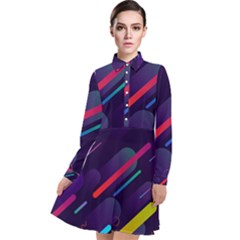 Colorful-abstract-background Long Sleeve Chiffon Shirt Dress by Salman4z