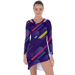 Colorful-abstract-background Asymmetric Cut-out Shift Dress by Salman4z