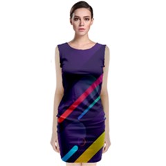 Colorful-abstract-background Sleeveless Velvet Midi Dress by Salman4z