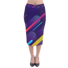 Colorful-abstract-background Velvet Midi Pencil Skirt by Salman4z