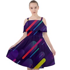 Colorful-abstract-background Cut Out Shoulders Chiffon Dress by Salman4z