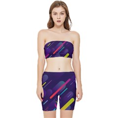 Colorful-abstract-background Stretch Shorts And Tube Top Set by Salman4z