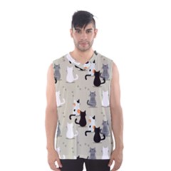 Cute-cat-seamless-pattern Men s Basketball Tank Top by Salman4z