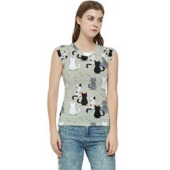 Cute-cat-seamless-pattern Women s Raglan Cap Sleeve Tee by Salman4z