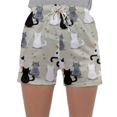 Cute-cat-seamless-pattern Sleepwear Shorts by Salman4z