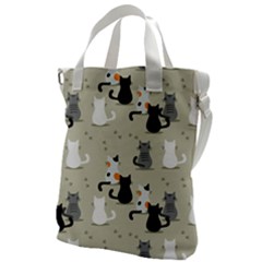 Cute-cat-seamless-pattern Canvas Messenger Bag by Salman4z