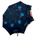 Gradient Geometric Shapes Dark Background Hook Handle Umbrellas (Large) View2