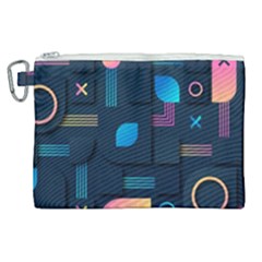 Gradient Geometric Shapes Dark Background Canvas Cosmetic Bag (xl) by Salman4z