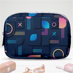 Gradient Geometric Shapes Dark Background Make Up Pouch (small) by Salman4z