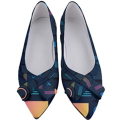 Gradient Geometric Shapes Dark Background Women s Bow Heels by Salman4z