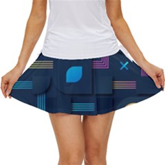 Gradient Geometric Shapes Dark Background Women s Skort