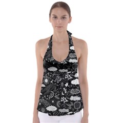 Vector-set-sketch-drawn-with-space Babydoll Tankini Top by Salman4z