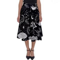 Vector-set-sketch-drawn-with-space Perfect Length Midi Skirt by Salman4z