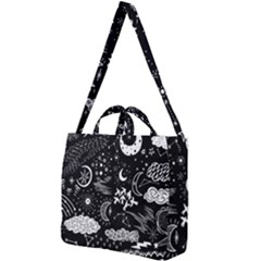 Vector-set-sketch-drawn-with-space Square Shoulder Tote Bag by Salman4z