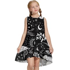 Vector-set-sketch-drawn-with-space Kids  Frill Swing Dress by Salman4z