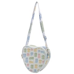 Cute-cat-colorful-cartoon-doodle-seamless-pattern Heart Shoulder Bag by Salman4z