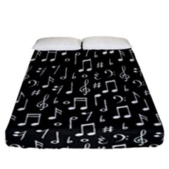 Chalk-music-notes-signs-seamless-pattern Fitted Sheet (california King Size) by Salman4z