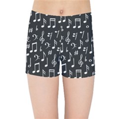 Chalk-music-notes-signs-seamless-pattern Kids  Sports Shorts by Salman4z