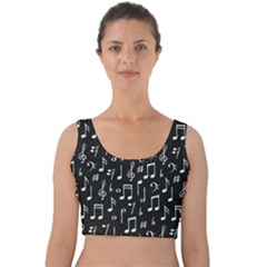 Chalk-music-notes-signs-seamless-pattern Velvet Crop Top by Salman4z