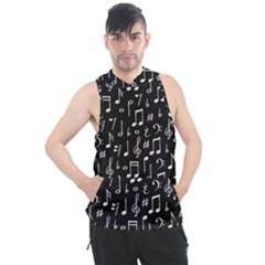 Chalk-music-notes-signs-seamless-pattern Men s Sleeveless Hoodie by Salman4z