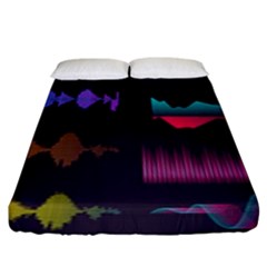 Colorful-sound-wave-set Fitted Sheet (king Size) by Salman4z