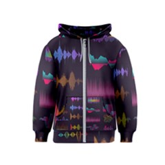 Colorful-sound-wave-set Kids  Zipper Hoodie by Salman4z