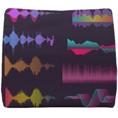 Colorful-sound-wave-set Seat Cushion by Salman4z