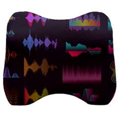 Colorful-sound-wave-set Velour Head Support Cushion by Salman4z