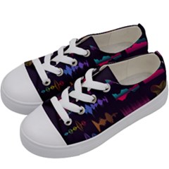 Colorful-sound-wave-set Kids  Low Top Canvas Sneakers by Salman4z