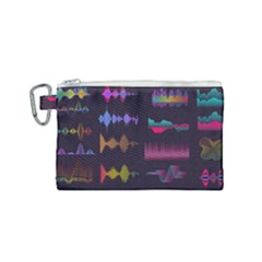 Colorful-sound-wave-set Canvas Cosmetic Bag (small) by Salman4z