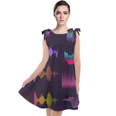 Colorful-sound-wave-set Tie Up Tunic Dress by Salman4z