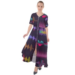 Colorful-sound-wave-set Waist Tie Boho Maxi Dress by Salman4z