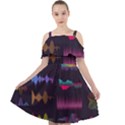 Colorful-sound-wave-set Cut Out Shoulders Chiffon Dress View1