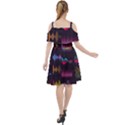 Colorful-sound-wave-set Cut Out Shoulders Chiffon Dress View2