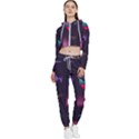 Colorful-sound-wave-set Cropped Zip Up Lounge Set View1