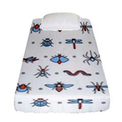 Insects-icons-square-seamless-pattern Fitted Sheet (single Size) by Salman4z