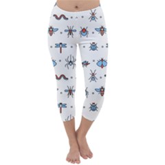 Insects-icons-square-seamless-pattern Capri Winter Leggings 