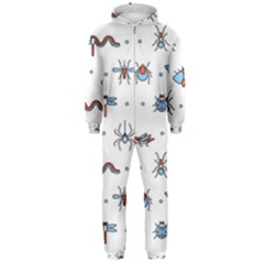 Insects-icons-square-seamless-pattern Hooded Jumpsuit (men)