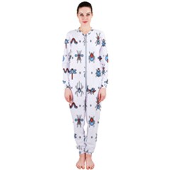 Insects-icons-square-seamless-pattern Onepiece Jumpsuit (ladies)