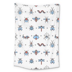 Insects-icons-square-seamless-pattern Large Tapestry